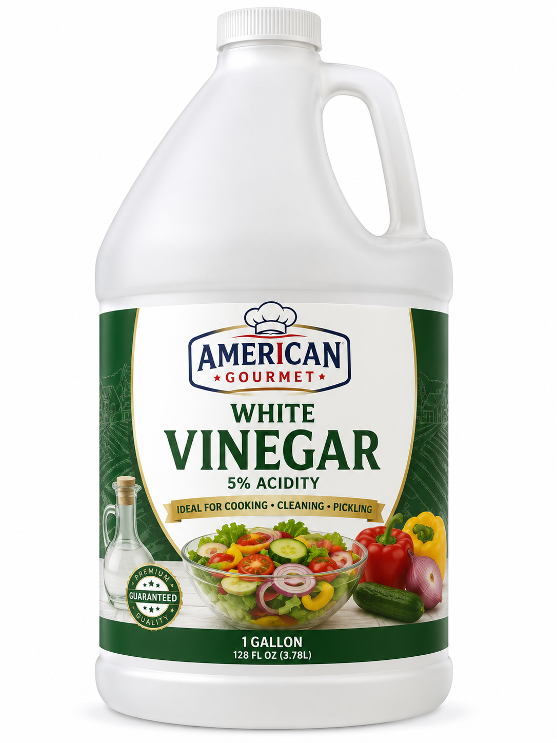 American Gourmet White Vinegar 5% Acidity (1 Gallon x 4 Bottles)
