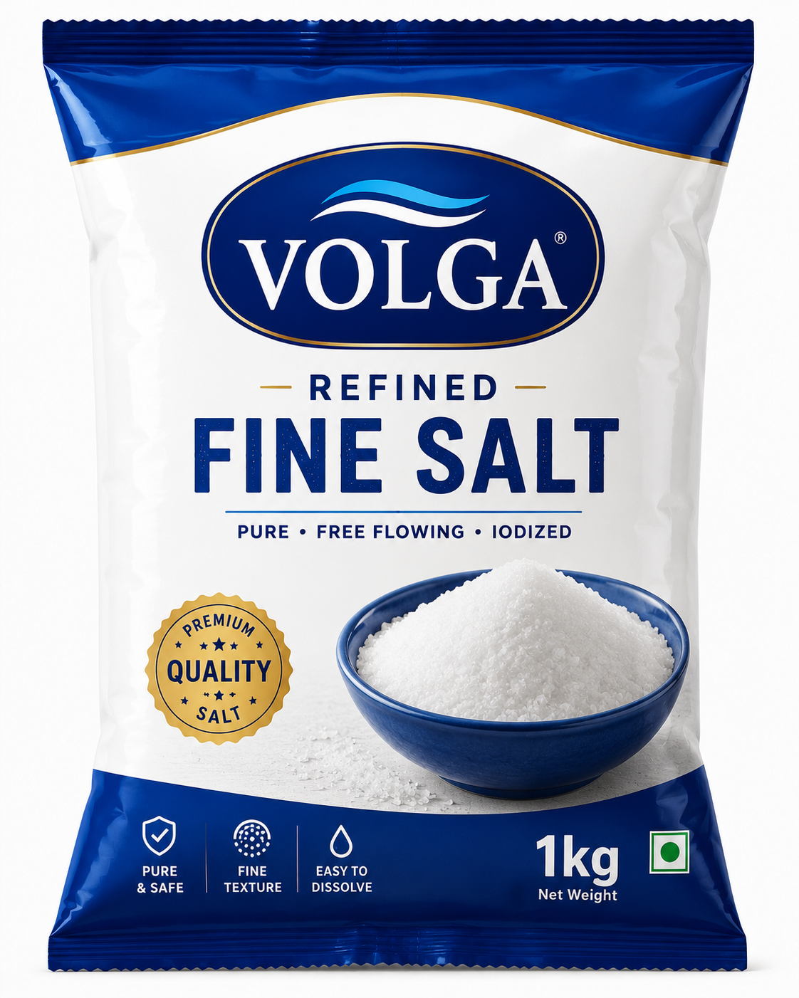 VOLGA REFINED FINE SALT 1KG