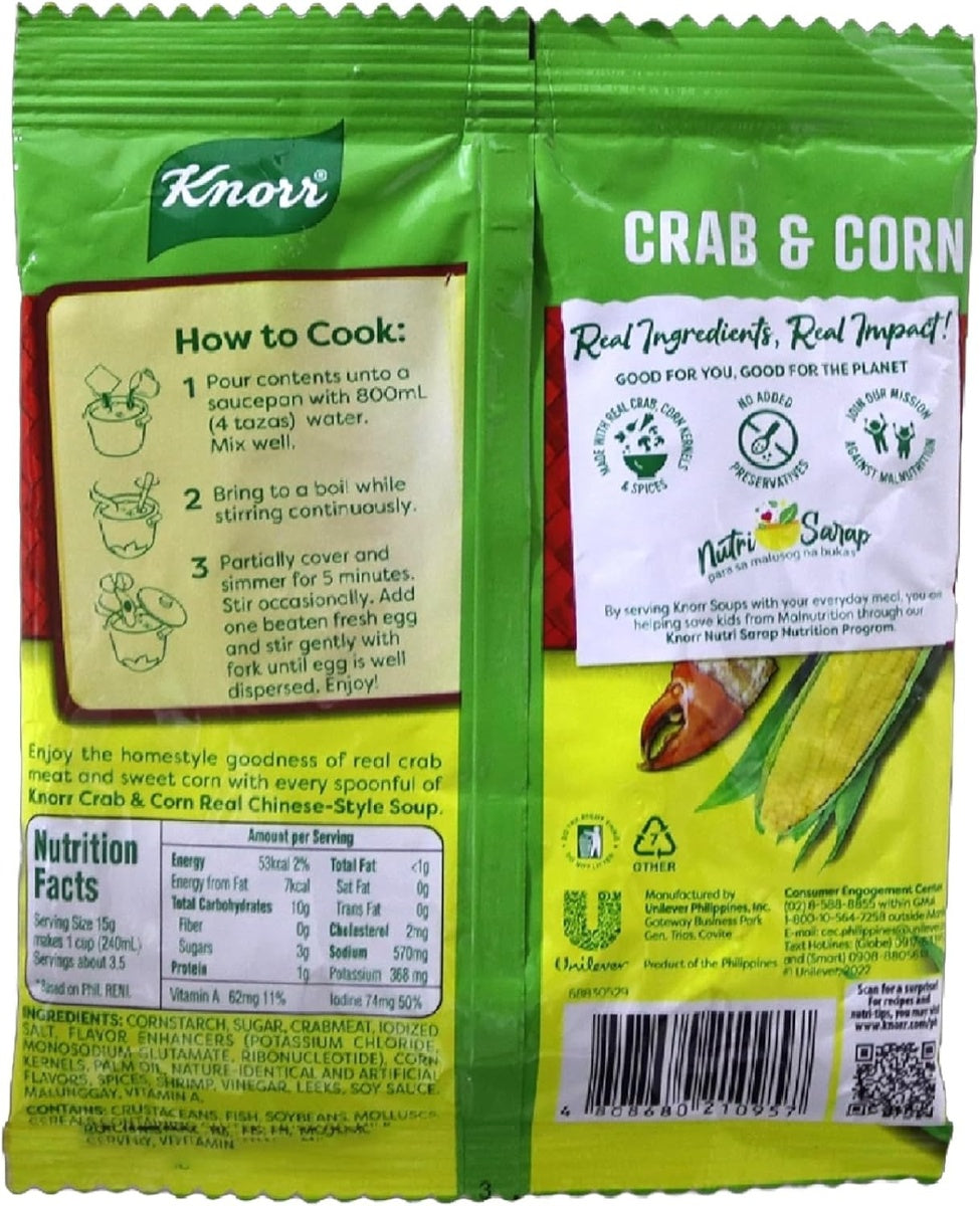 KNORR SOUP CRAB & CORN REAL CHINESE STYLE 55GM