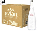 Evian still glass 750ml x 12