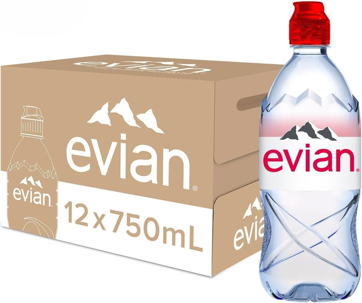 Evian sports cap 750ml x 12