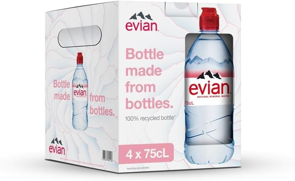 Evian sports cap 750ml x 4