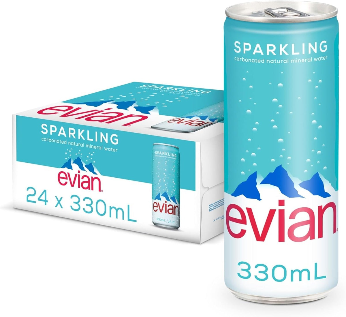 Evian sparkling CAN 330ml x 24