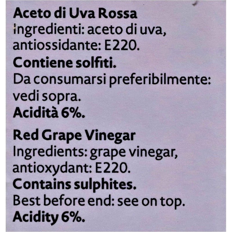 ACETO ROSSO RED GRAPE VINEGAR 500ML